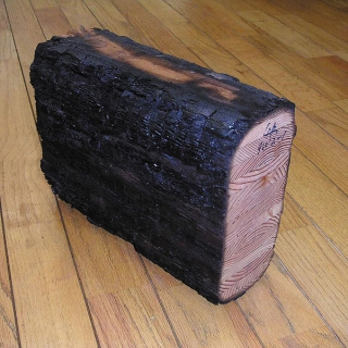 太い木を燃やそうとしてもなかなか燃えない